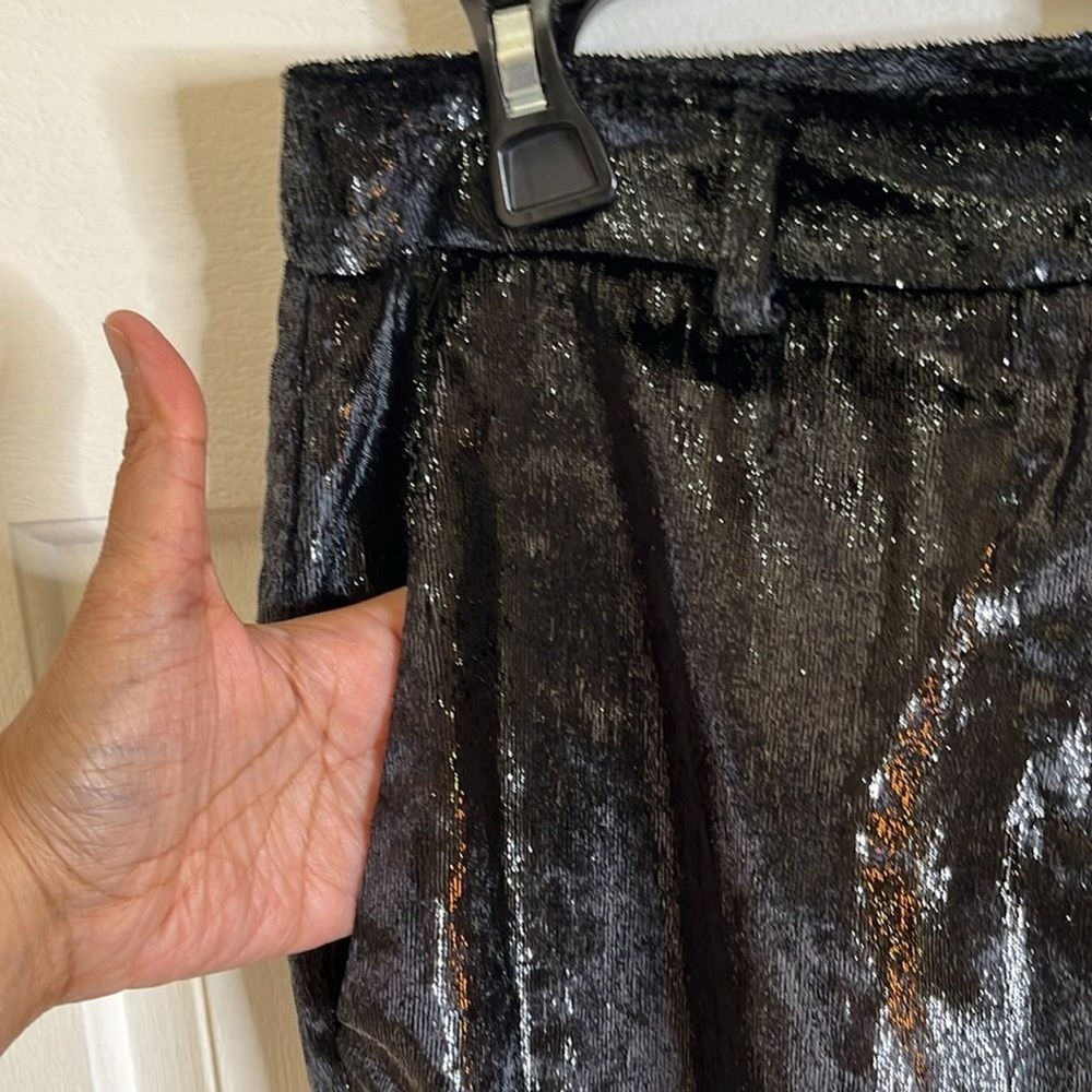 ba&sh Kodi Noir Pants Women's size 4 Glitter Shimmer Sparkles Night Out - Picture 7 of 16
